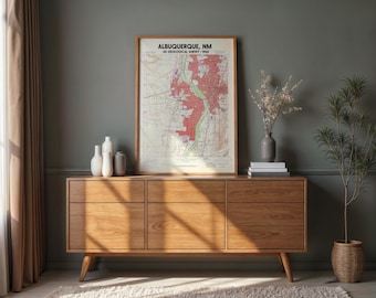 1960 USGS Albuquerque NM Topographic Map | Vintage City Wall Art