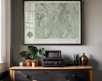 1964 NASA Ranger VII Lunar Chart | Mare Cognitum Moon Map Poster, Space Wall Art
