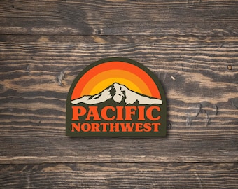 Retro Pacific Northwest Sticker |  PNW Sticker | Waterproof Vinyl Sticker | UV resistant decal | Car window, laptop, water bottle sticker