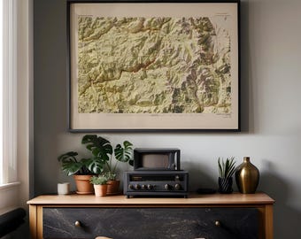 Yosemite National Park Topographic Map Art Print | USGS Shaded Relief