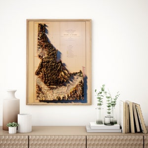 Idaho Map Poster - Shaded Relief Topographical Map