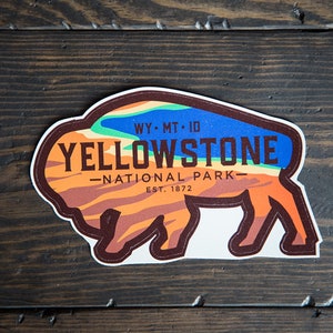 Yellowstone National Park sticker | Grand Prismatic Spring Buffalo Sticker | National Park Gift