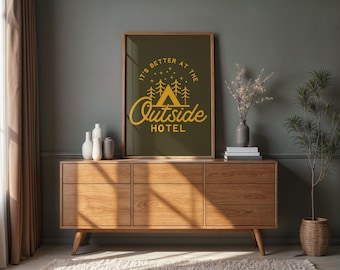 Retro Camping Tent Poster | Minimalist Outdoor Wall Art, Vintage Adventure Print