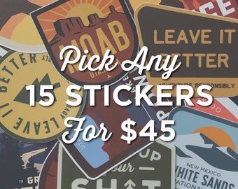 Choose Any 6 Outdoor and National Park Vinyl Stickers | Etsy