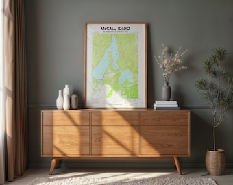 McCall Idaho Vintage 1973 USGS Map Poster | Payette Lake Topographic Map Idaho Mountain Wall Art