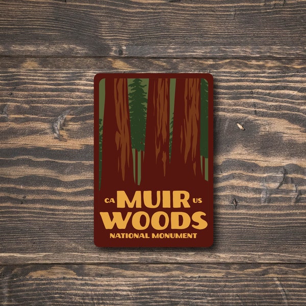 Muir Woods National Monument Sticker | Waterproof Vinyl Sticker | UV resistant decal | Car window, laptop, water bottle sticker