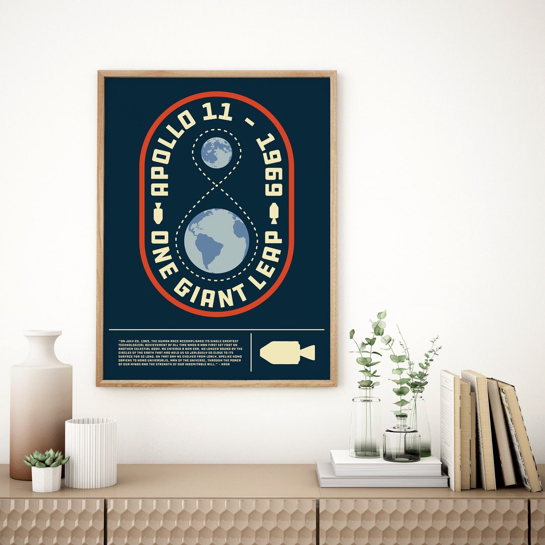 Apollo 11 Poster | NASA Tribute, Space Travel Art - Etsy
