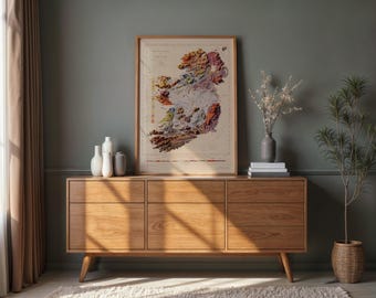 Vintage Ireland Geological Map Print | 1962 Shaded Relief