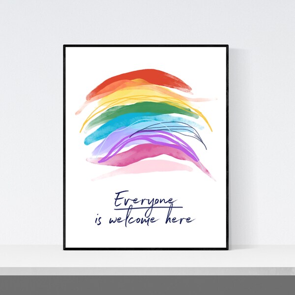 Everyone Is Welcomed Here Sign Etsy Everyone Is Welcomed Here Sign Etsy