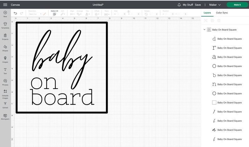 Baby on Board SVG Baby on Board Cut File Digital Download Baby on Board Decal Car Decal Modern Font Cricut Vector File svg eps dxf png jpg image 5