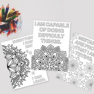 Growth Mindset Coloring Pages Printable Mandala Positive Mindset Quotes to Color image 2