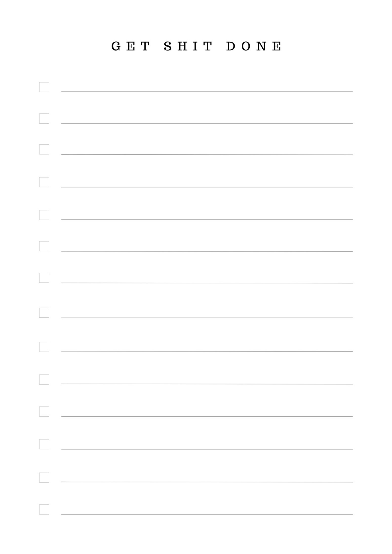 Get Shit Done Daily to Do List Printable Minimalist Printable - Etsy