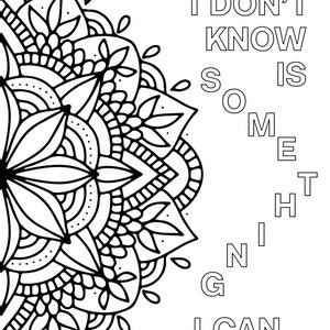 Growth Mindset Coloring Pages Printable Mandala Positive Mindset Quotes to Color image 4