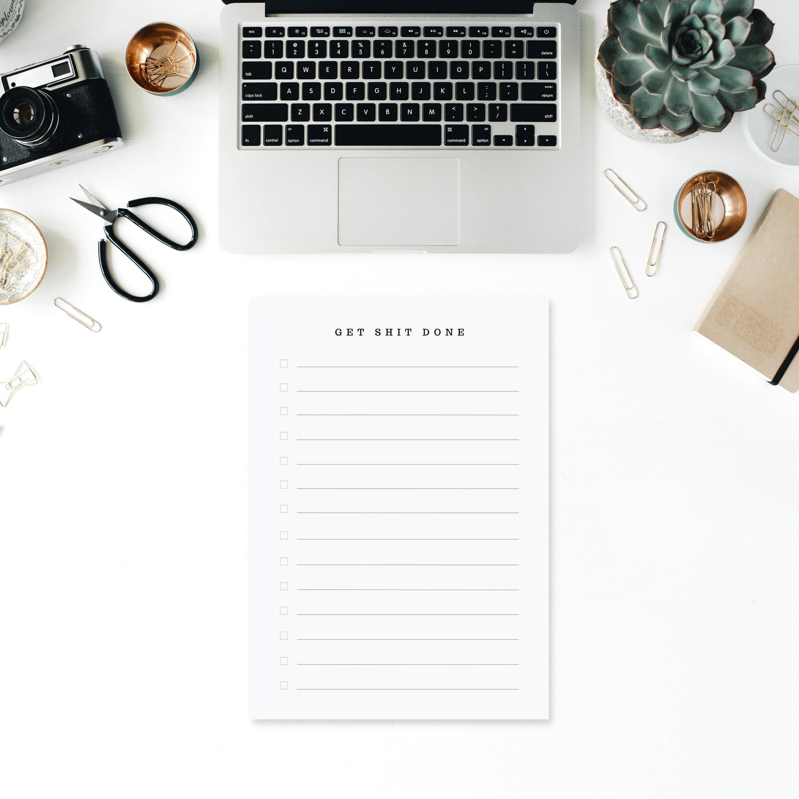 Get Shit Done Daily to Do List Printable Minimalist Printable - Etsy