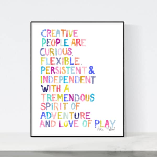 Matisse Poster, Henri Matisse Quote Prints, Typography, Playroom Wall Art, Classroom Decor, Creativity Quote, Art Teacher Gift