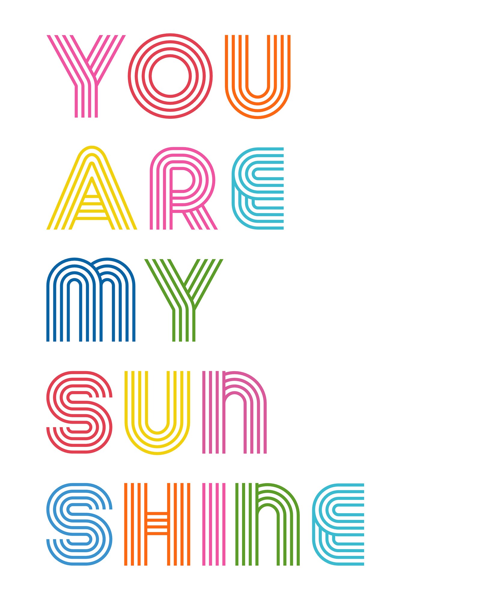 You Are My Sunshine Wall Art Colorful Kids Room Decor Etsy