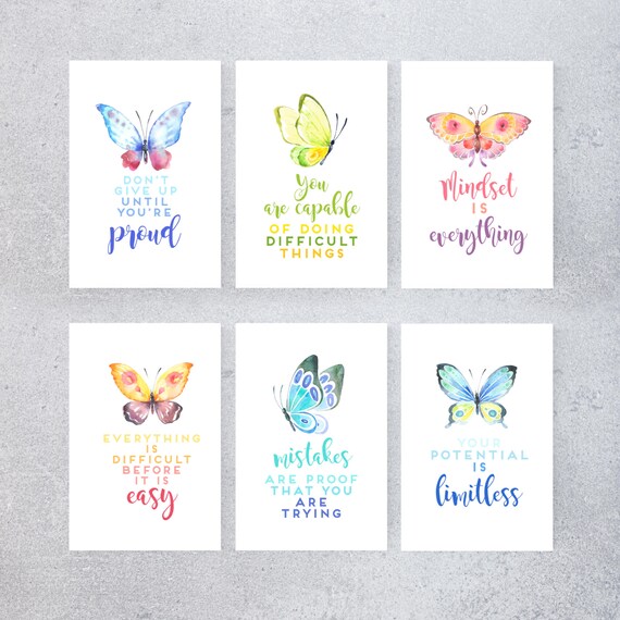 Growth Mindset Printable Posters Classroom Decor Butterfly Etsy