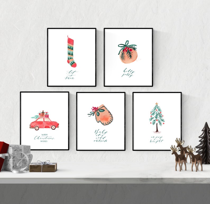 Christmas Gallery Wall Christmas Bundle Printable Wall Art | Etsy