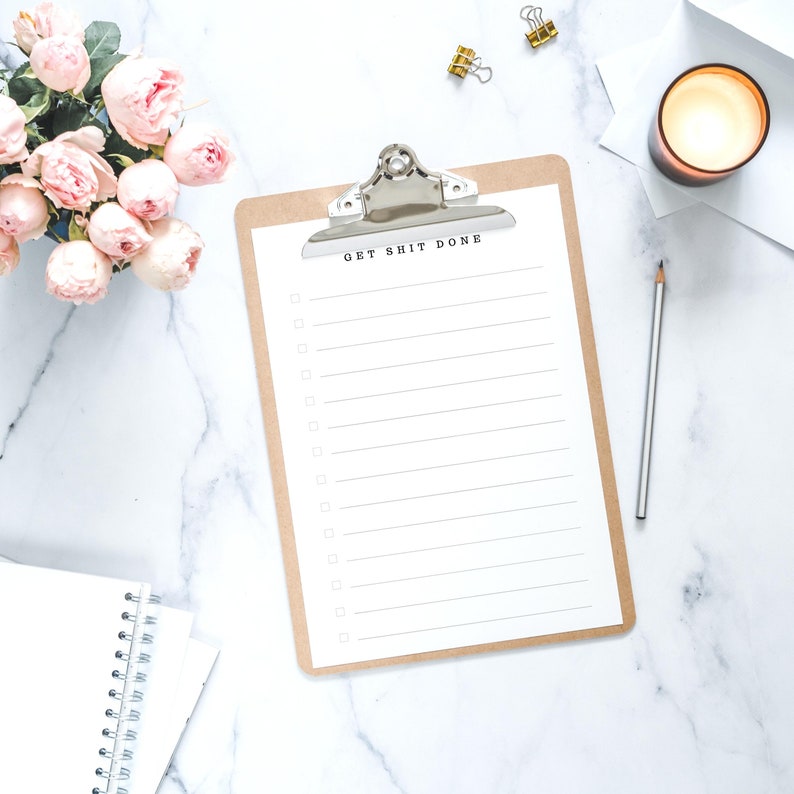 Get Shit Done Daily to Do List Printable Minimalist Printable - Etsy