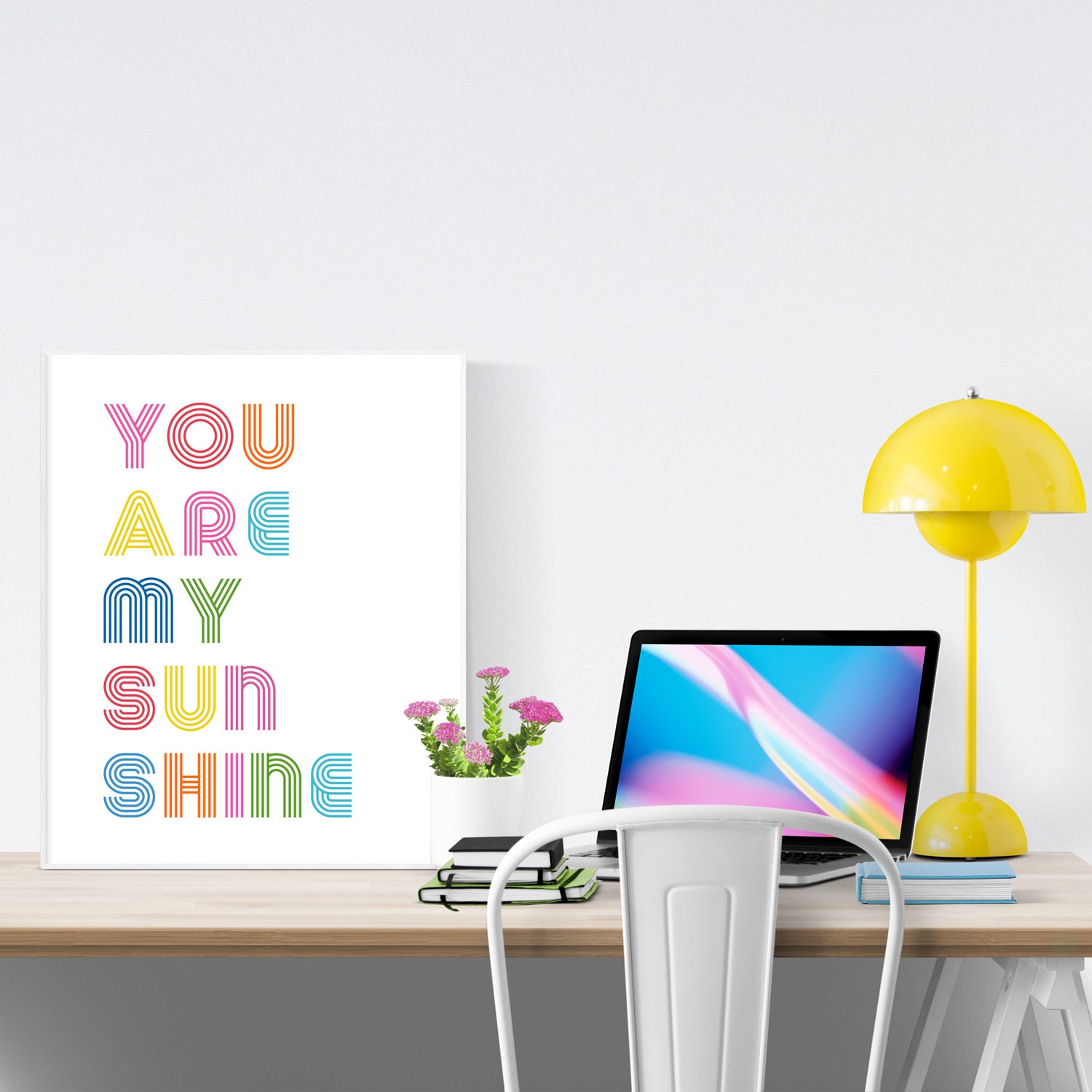 You Are My Sunshine Wall Art Colorful Kids Room Decor Etsy