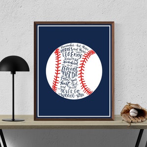 The Sandlot Quote Print Navy Blue, Baseball  Decor, Baseball Art, Baseball Prints, Printable Wall Art, Baseball Gifts, Inspirational Quote