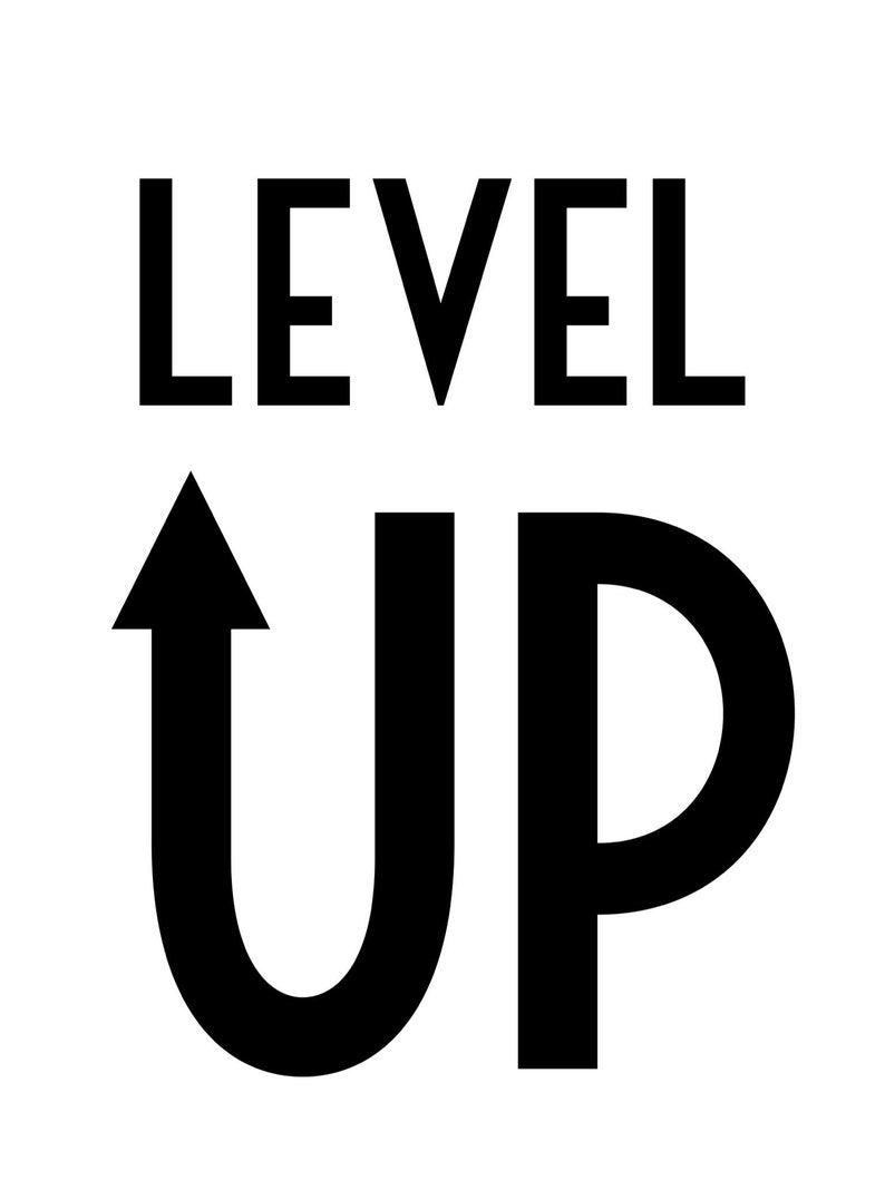 Level Up Printable Motivational Quote Poster Bold Typography Etsy