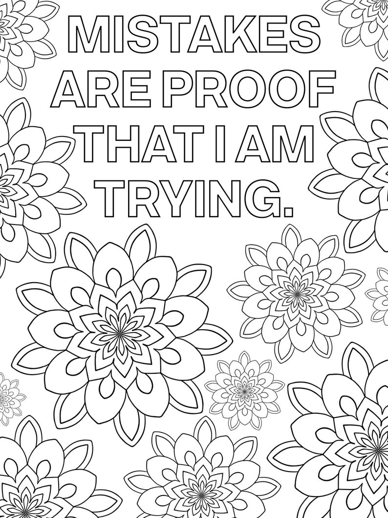 Growth Mindset Coloring Pages Printable Mandala Positive Mindset Quotes to Color image 6