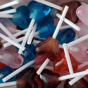 Lollipop, Lollipop - pack of 4/Mini Resin Lollipops/Heart Shaped Resin Lollipop, Mini Play Food