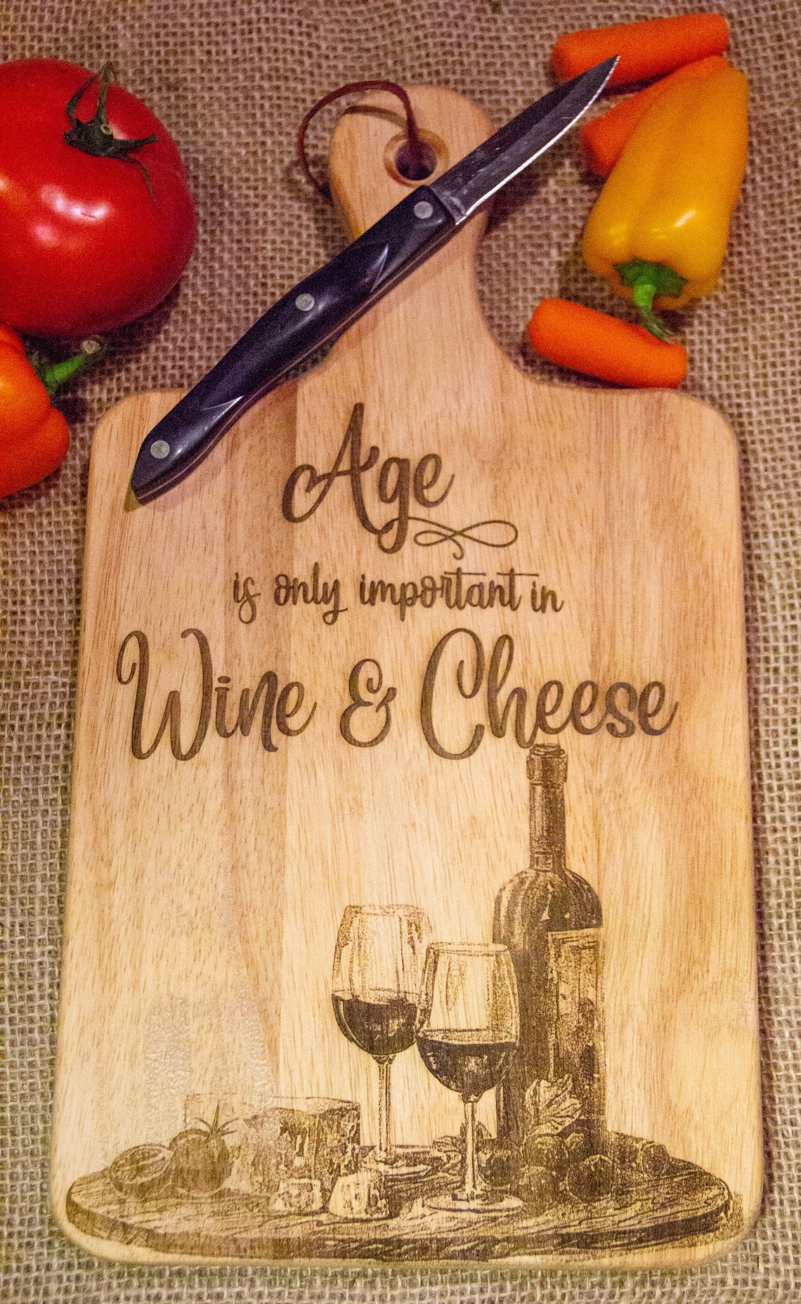 Laser Engraved Hardwood Cutting & Serving Board Etsy