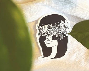 Botanical Woman Sticker | Line art | Tropical Sticker