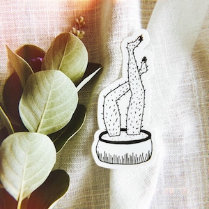 Hairy Cactus Legs Schwarz und Weiß Wasserdicht Aufkleber Vinyl Sticker