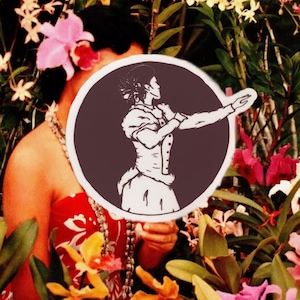 Hula Girl Clear Sticker