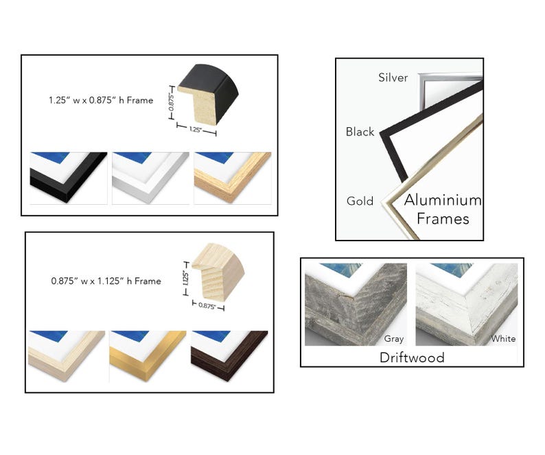 different types of wood and metal frames
