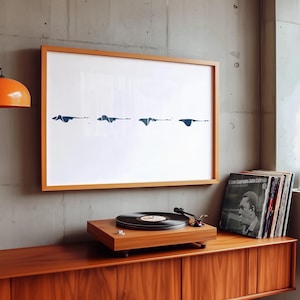 Rochen in Bewegung Kunstdruck | Ocean Marine Life Wandkunst | Küsten Dekor | Unterwasser Meerestier Illustration | Haus am Strand Wandbild
