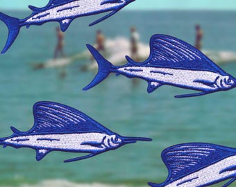 Blue Swordfish Patch | Iron on Patches