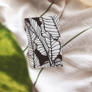Sticker feuilles de bananier | autocollant botanique | Noir et blanc | autocollant d'Hawaï | Stickers plantes | autocollant forêt | Tropiques