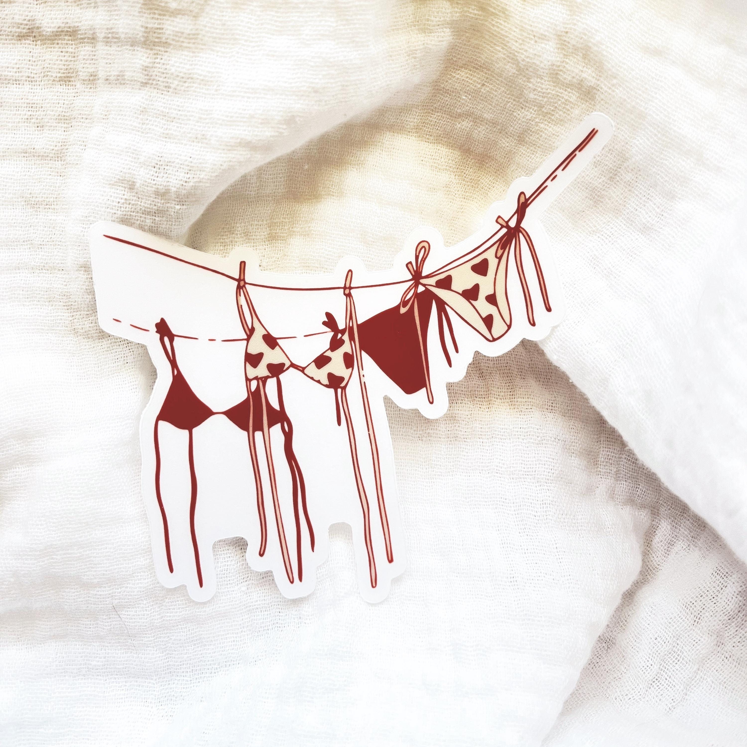 CLEAR Orange Bikini Hang up Sticker - Etsy
