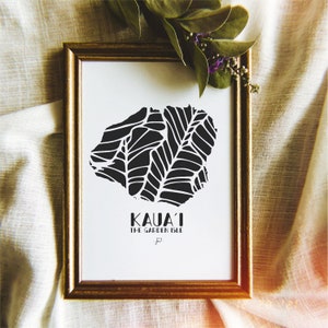 Kauai Art Print | Line Drawing | Sunny Weeks | Black and White | Hawaii Home Decor | Oahu Decor