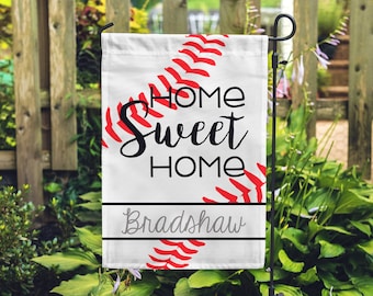 Personalized Garden Flag - Baseball Garden Flag - Home Sweet Home - Ballfield - Ball Season - Home Plate - Garden Flag - Baseball Life