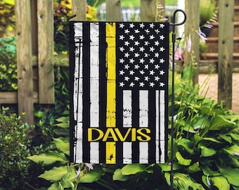 Thin Gold Line - Personalized Garden Flag - Dispatcher - Yard Flag - Father's Day