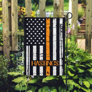 Thin Orange Line - Personalized Garden Flag - Search & Rescue - Emergency Services - Yard Flag - Father&#39;s Day