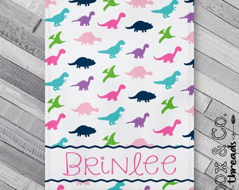 Personalized Baby Blanket - Dino Theme - Toddler Blanket - Rawr -  Baby Shower - Name Announcement - Birth announcement