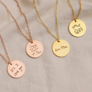 Joyería de escritura a mano personalizada, regalo de cumpleaños personalizado para ella, collar con firma de escritura a mano real, regalo conmemorativo del Día de la Madre, dibujo para niños