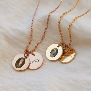 Custom Fingerprint Necklace Personalized Gift Handmade Jewelry For Her Engraved Name Jewelry Unique Gifts For Women