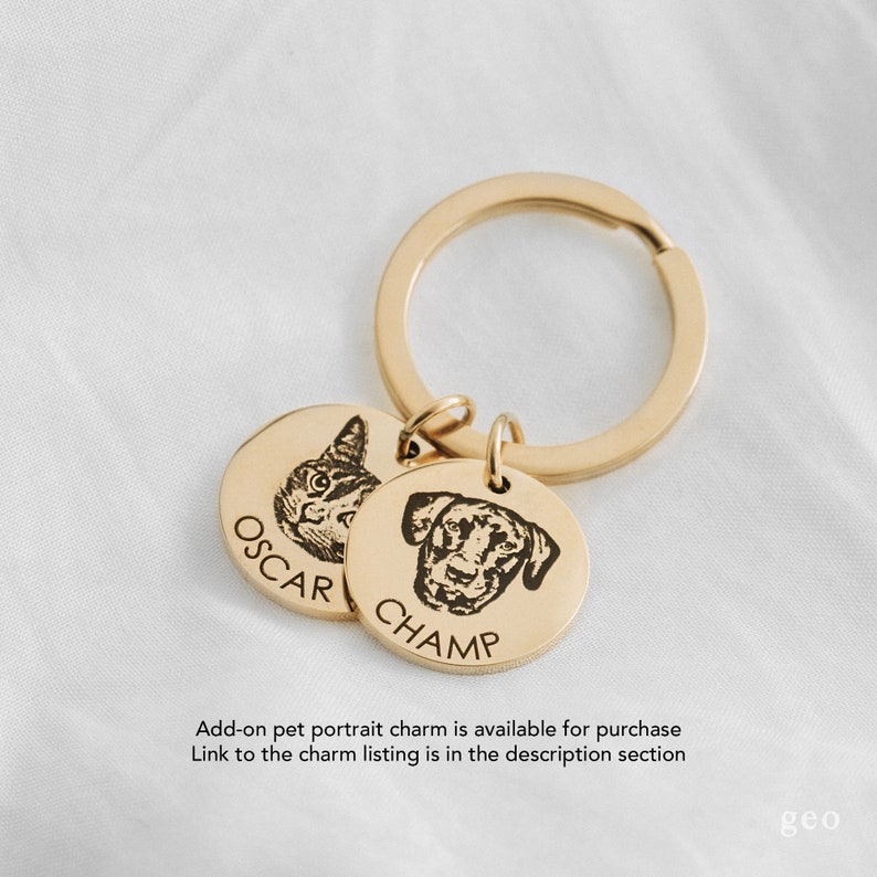 Custom Pet Portrait Dog Keychain for Mom Dog and Cat Keychain Etsy