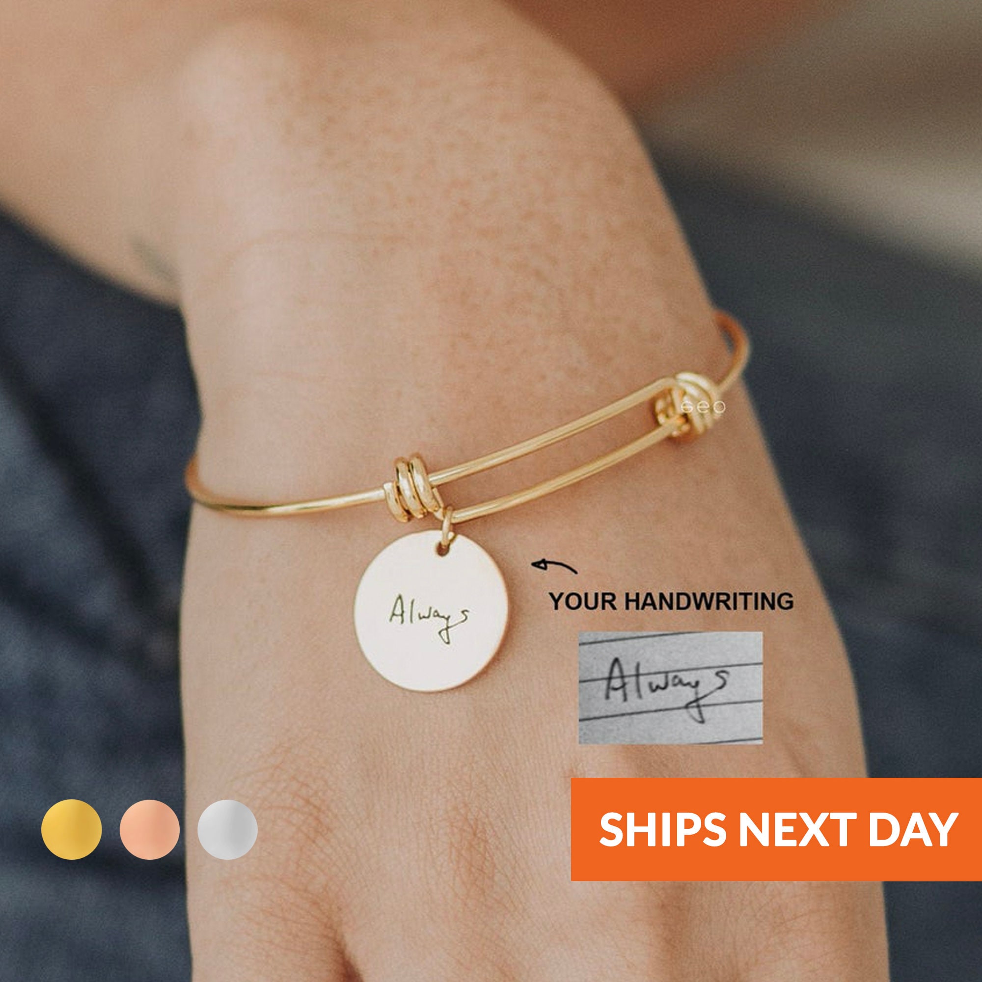Handwriting bangle bracelet best sale