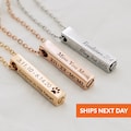 Personalized Cremation Urn Necklace for Ashes Memorial Engraving Custom Charm Necklace Loss of Dog Gift Jewelry for Human or Dog Pets Ashes