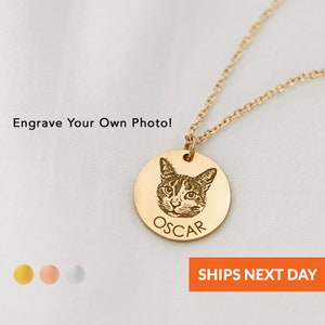 Regalo conmemorativo personalizado para mascotas Collar de gato Retrato de mascota Perro Memorial Pérdida de mascotas Regalo Joyería hecha a mano Regalos únicos para dueños de mascotas para mamá mascota imagen 1