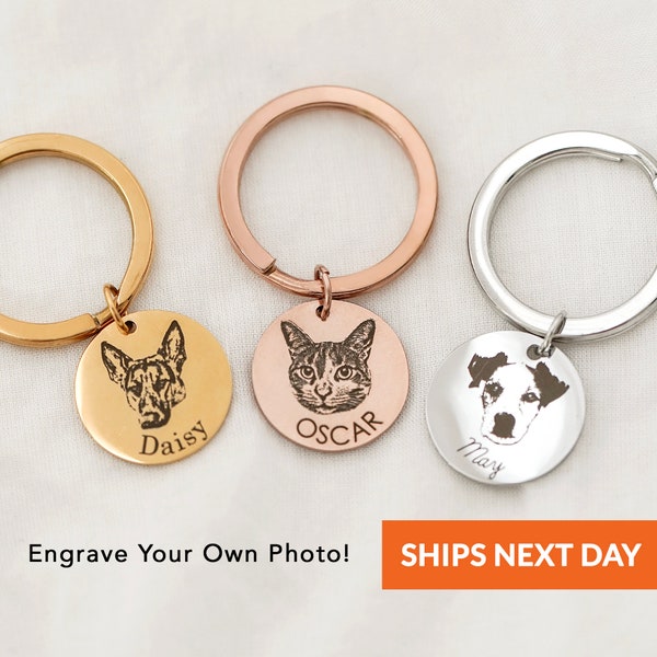 Personalized Pet Memorial Gift Dog Pet Lover Gift Pet Loss Gifts Custom Pet Portrait Keychain Pet Mom Animal Lover Mother's Day Gift Cat Mom