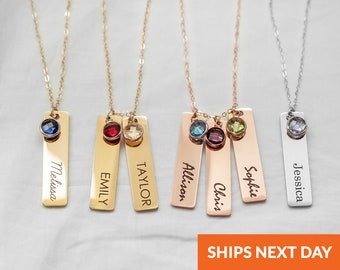 Personalized Handmade Gift Unique Jewelry Idea Necklace With Kids Names Child Birthstone Necklace for Grandma Custom Mom Gifts From Children